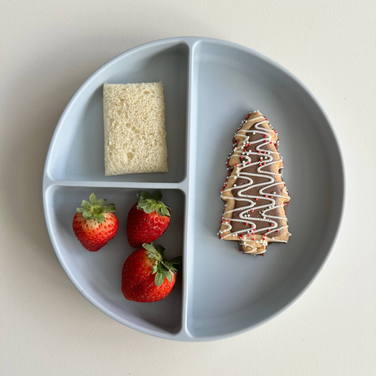 Baby Plate with Suction and Divided Portions (Sky)