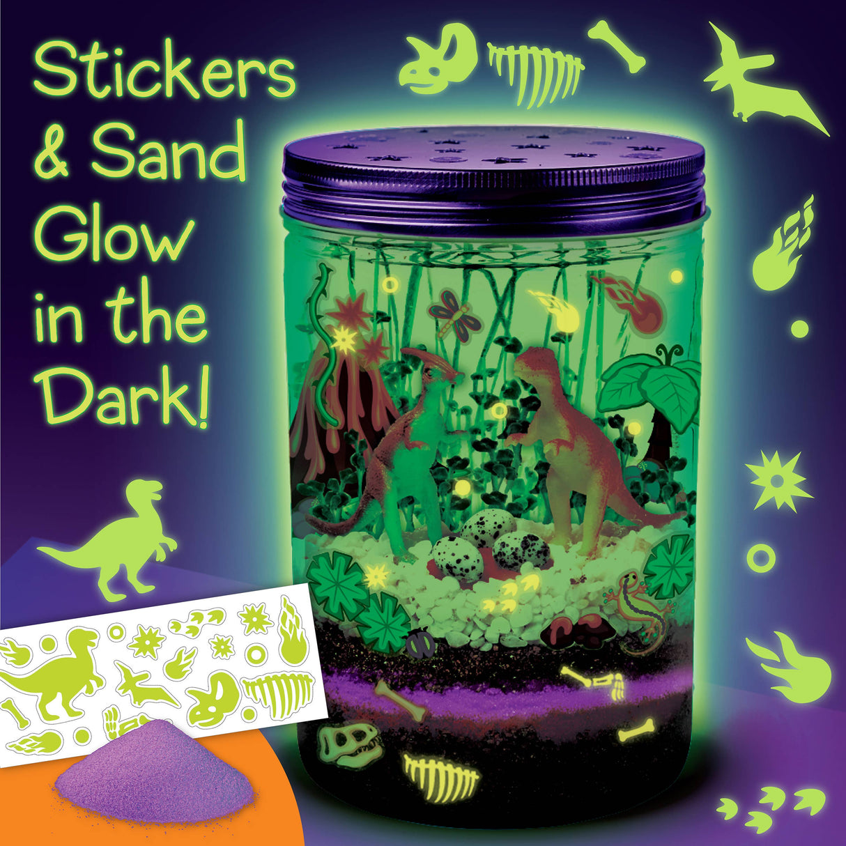 Grow N' Glow Dinosaur Terrarium DIY Craft Kit for Kids