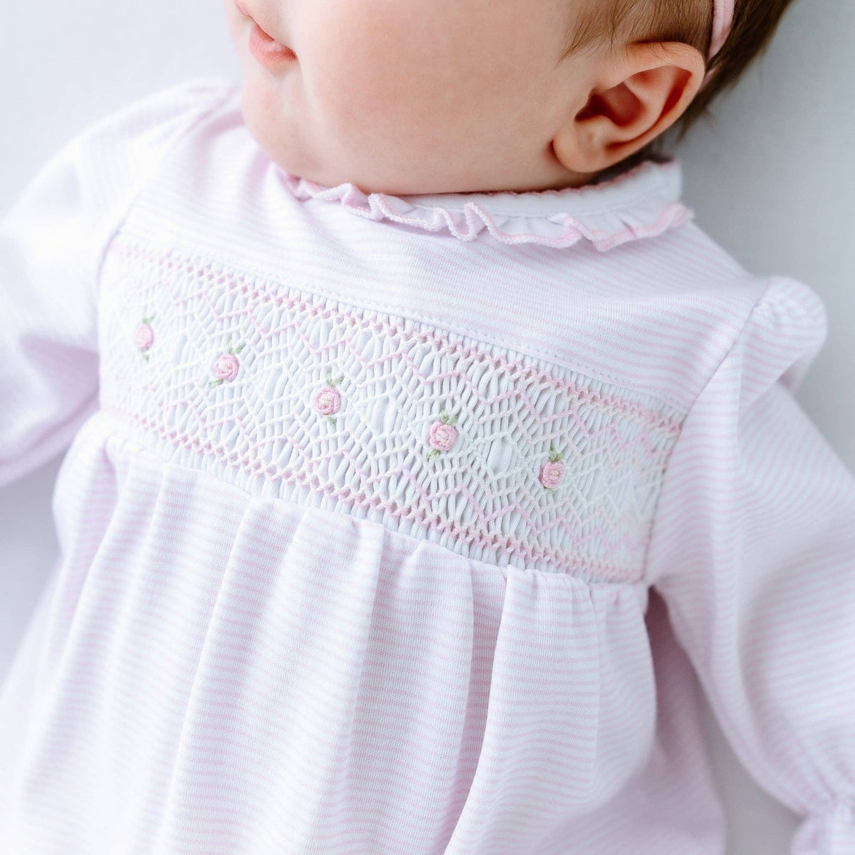 Julia Smocked Footie - Pink