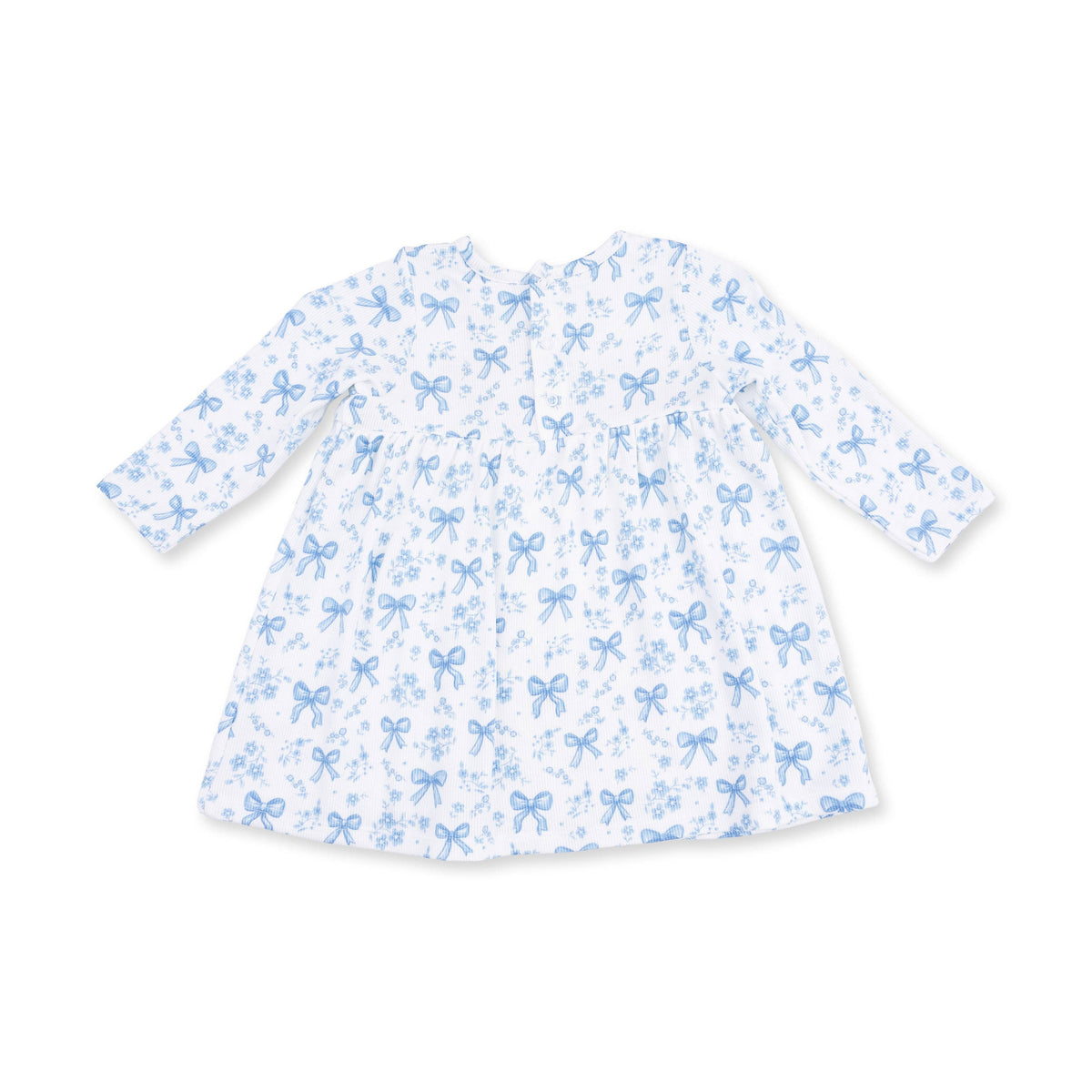 Blue Bows and Flowers - Simple Dress and Bloomer