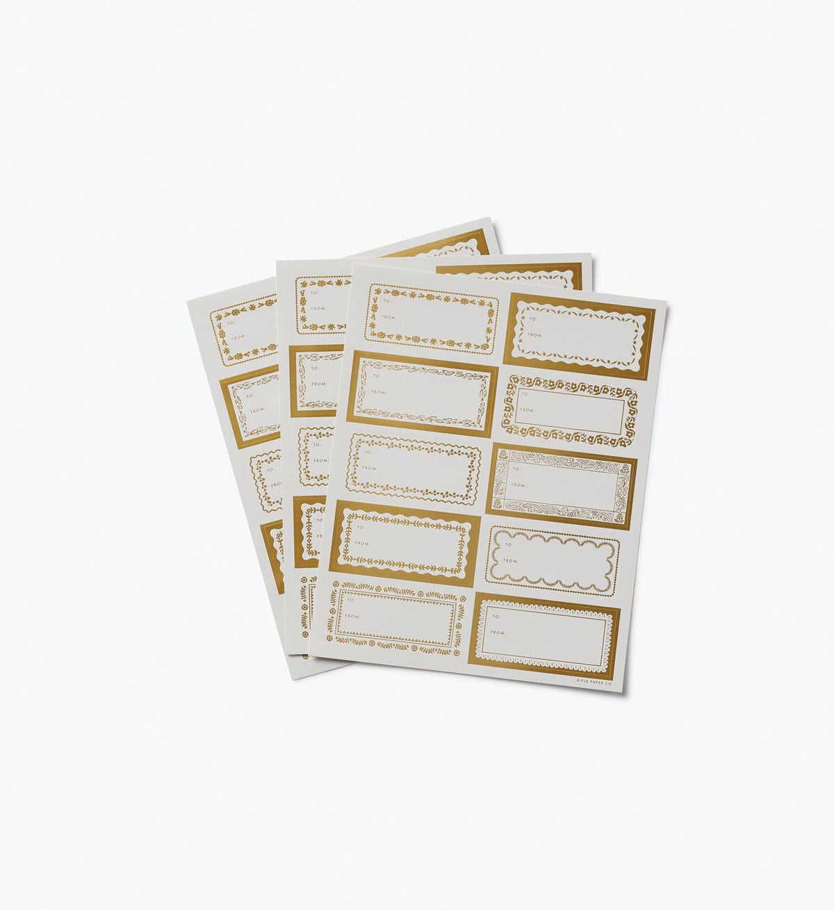 Pack of 3 Gold Floral Stickers & Labels Set