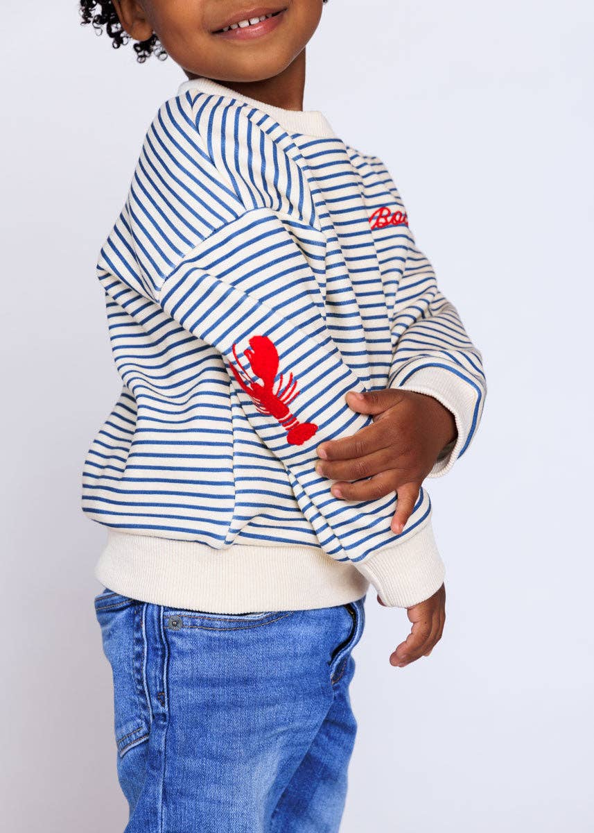 Boston Striped Patch Sweatshirt