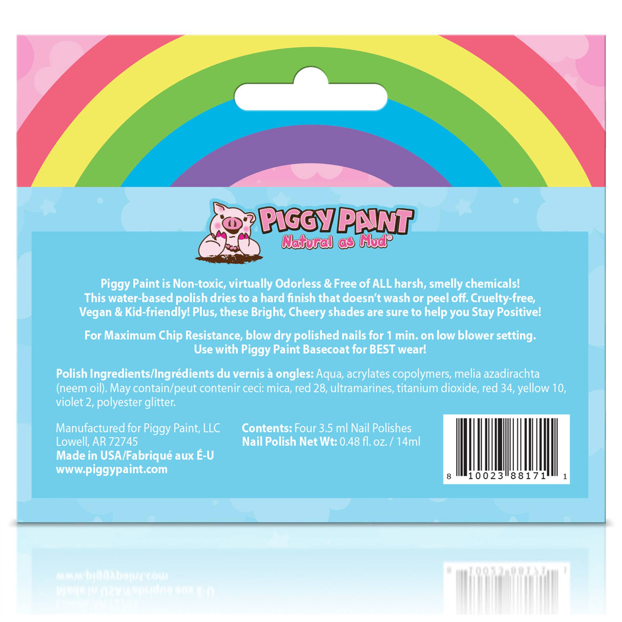 Rainbow 4 Polish Box Set Non-Toxic Kids Nail Polish