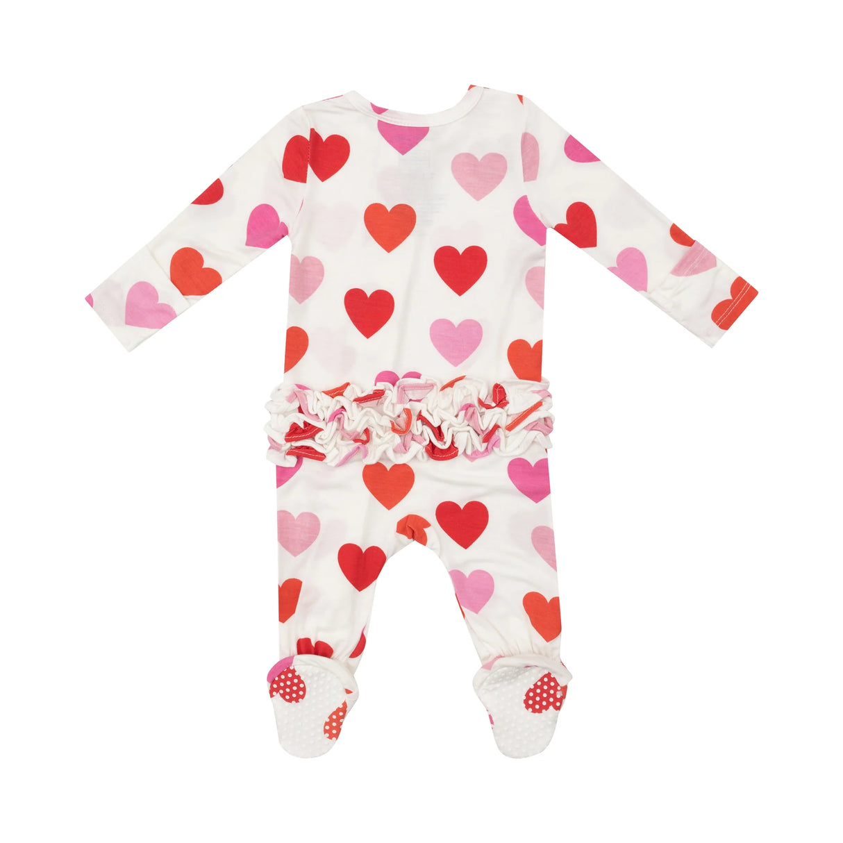 HEART 2 WAY ZIPPER RUFFLE BACK FOOTIE