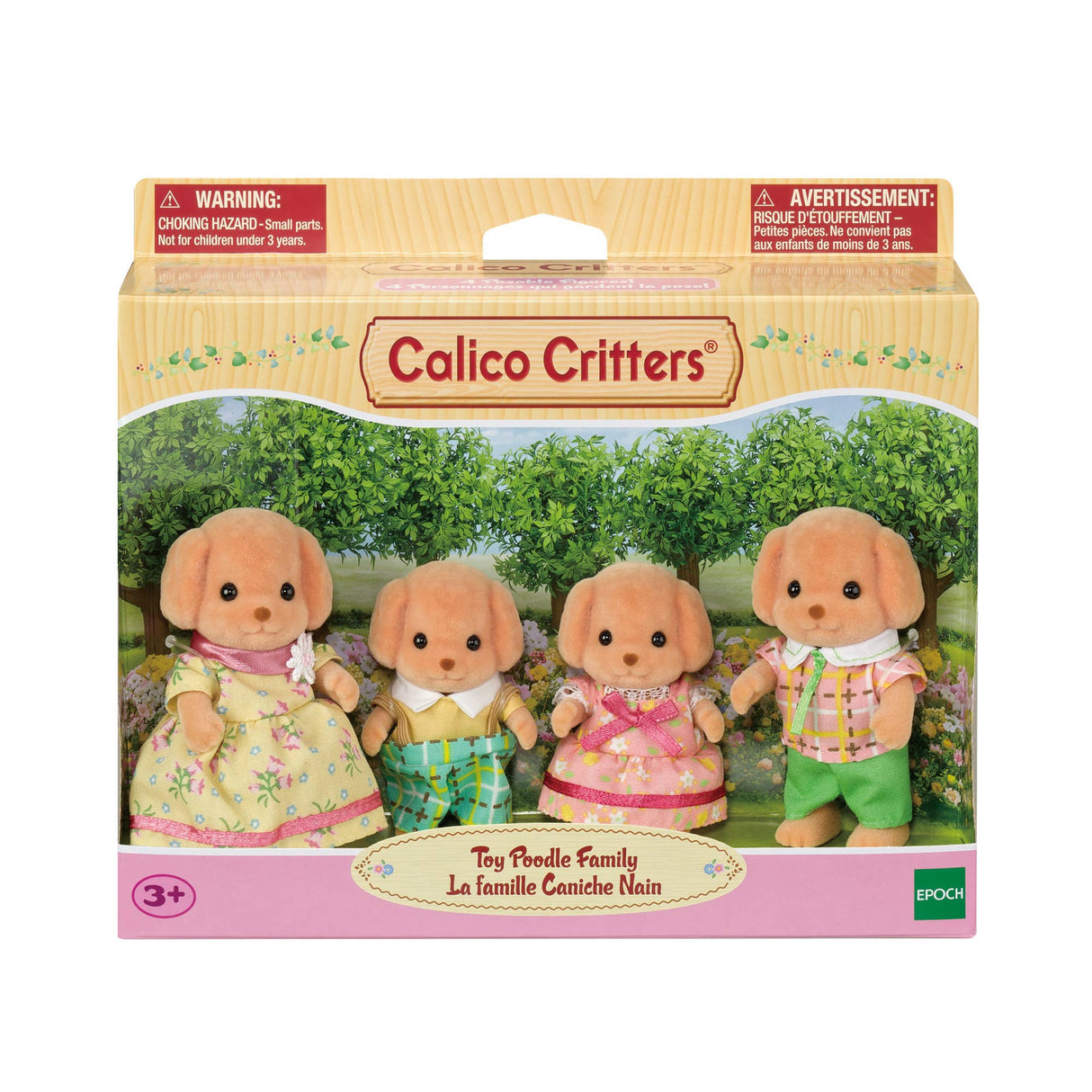 Calico Critters Toy Poodle Family, 4 Doll Figures