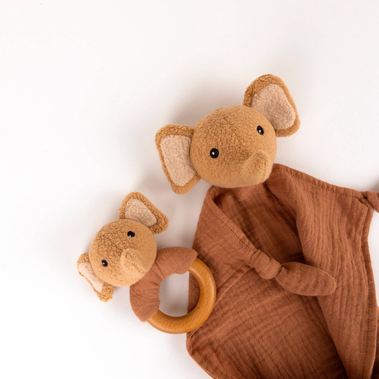 Ollie the Elephant Doudou + Rattle Gift Set