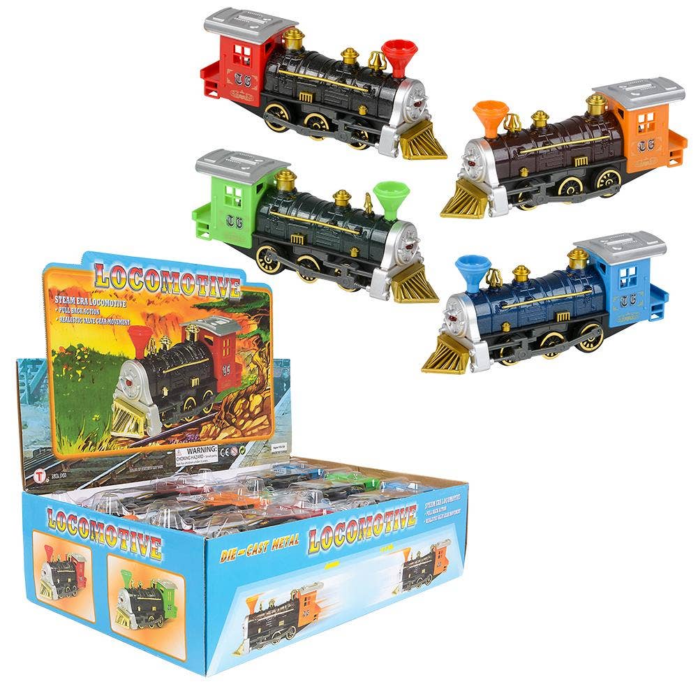 7" Diecast Pull Back Locomotive