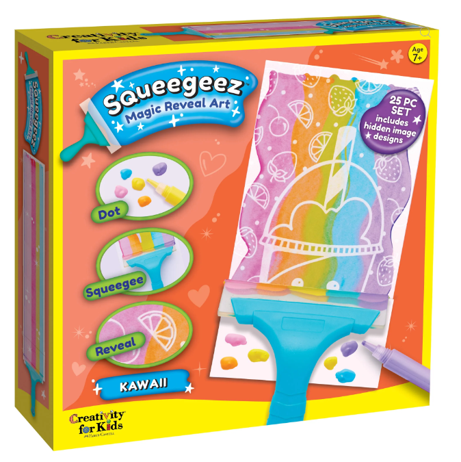 Squeegeez Magic Reveal Art Kawaii Paint Set For Kids