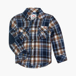 Appaman Flannel Shirt Navy/Brown Plaid