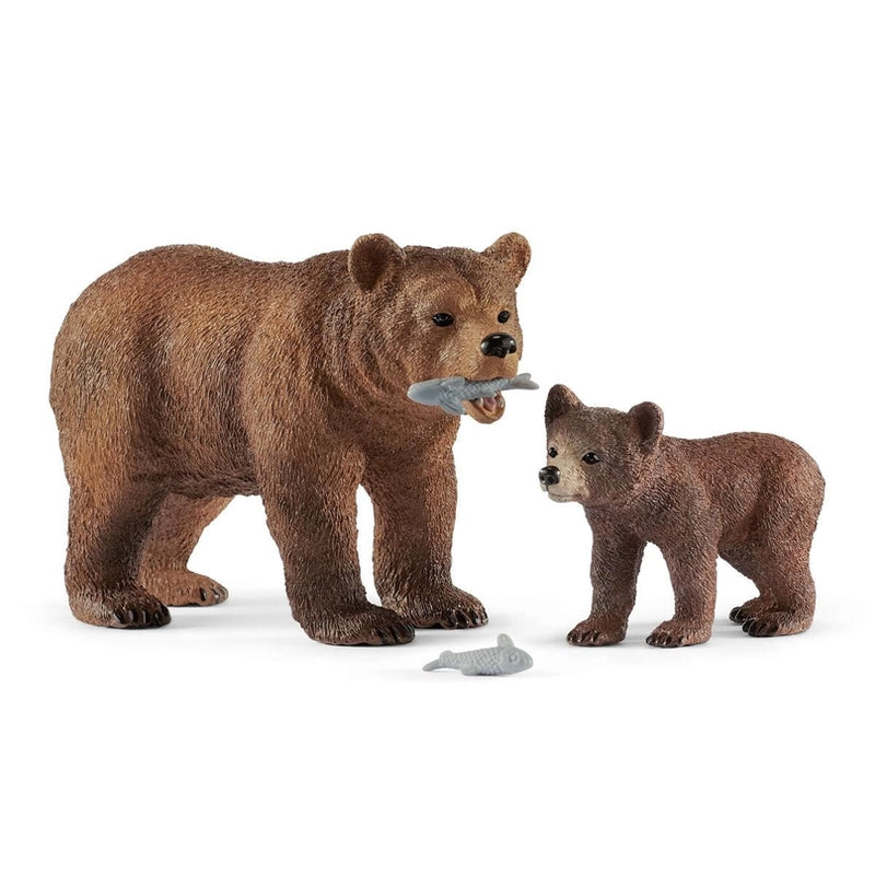 Schleich Grizzly Bear Mother With Cub - Playset