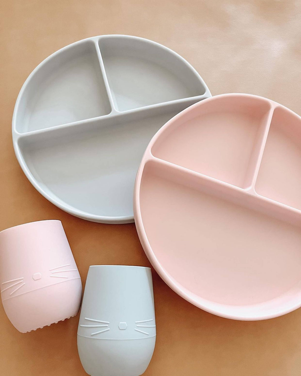 Baby Plate with Suction and Divided Portions (Sky)
