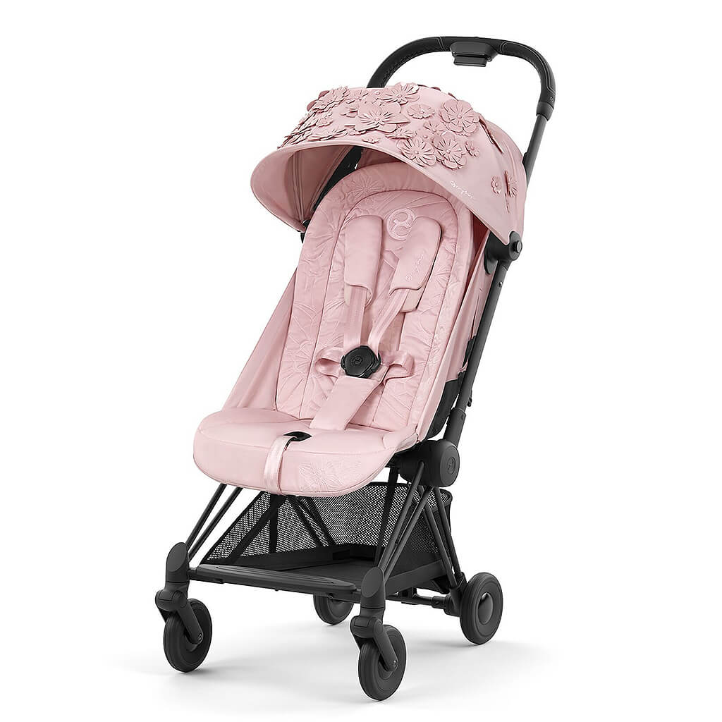COYA Compact Lightweight Stroller | Travel Ready Stroller - Simply Flowers Pale Blush