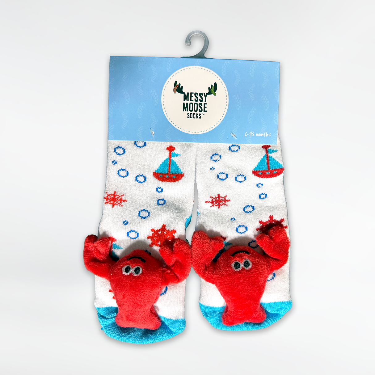 Nautical Lobster Plush Socks for Baby or Toddler
