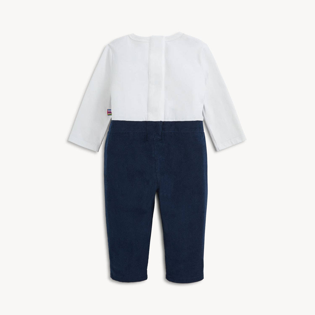 CORDUROY BLUE BOYS DRESS ROMPER