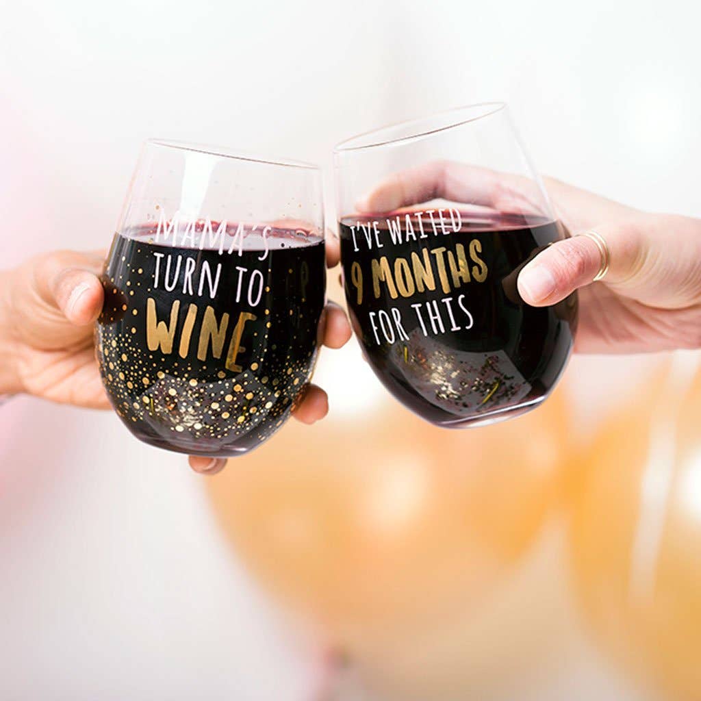 New Mom Stemless Wine Glass, I've Waited 9 Months For This