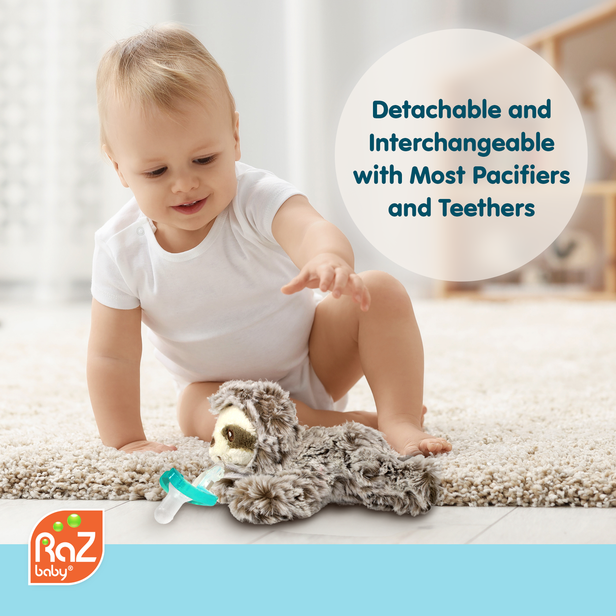 RaZbuddy Ethan Penguin Paci/Teether Holder