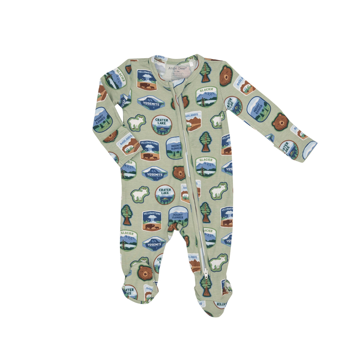 Angel Dear 2 Way Zipper Footie - National Parks Patches West
