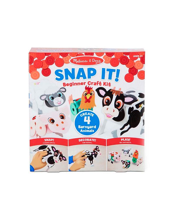 Melissa & Doug Beginner Craft Kit: Snap it- Banyard Animals