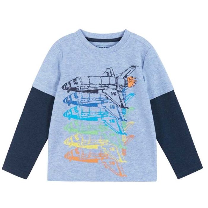 Boys Long Sleeve Light Blue Tee Shirt - Tadpole