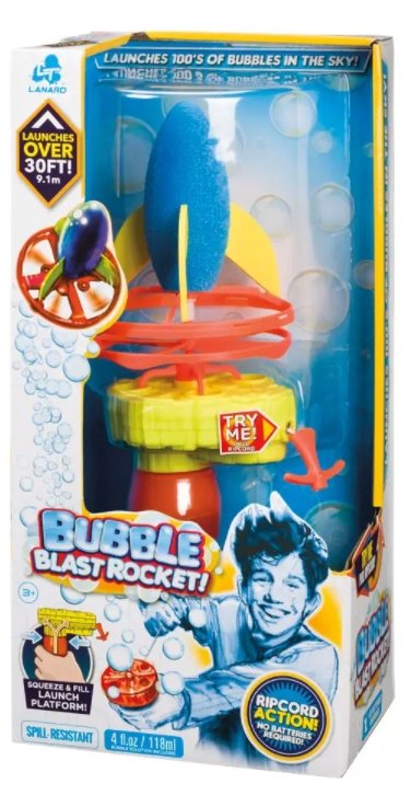 Bubble Blast Rocket, Rip-Cord Action, Up To 30 Feet - Tadpole