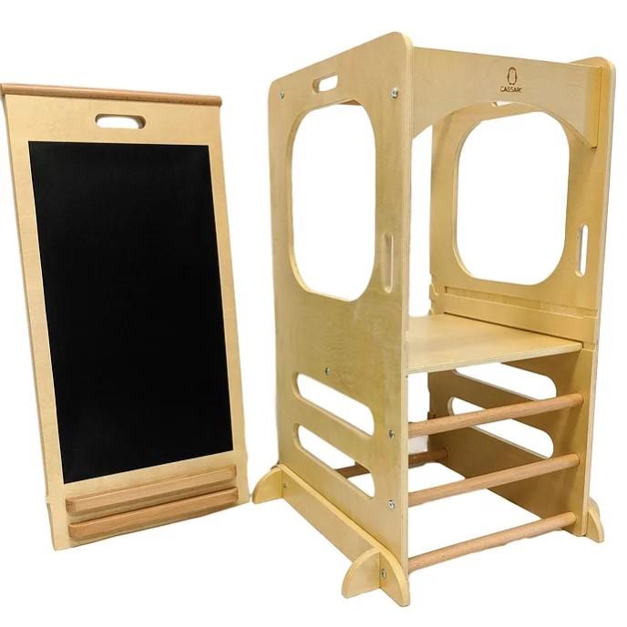 Cassaro Kids Convertible Play Tower with Slide and Chalkboard - Tadpole