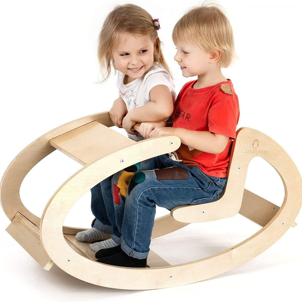 Cassaro Kids Waldorf Wooden Natural Rocking Play - Tadpole