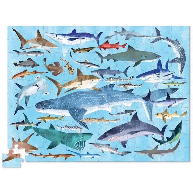 Crocodile Creek 36 Animals Puzzle Sharks (100 Pieces) - Tadpole