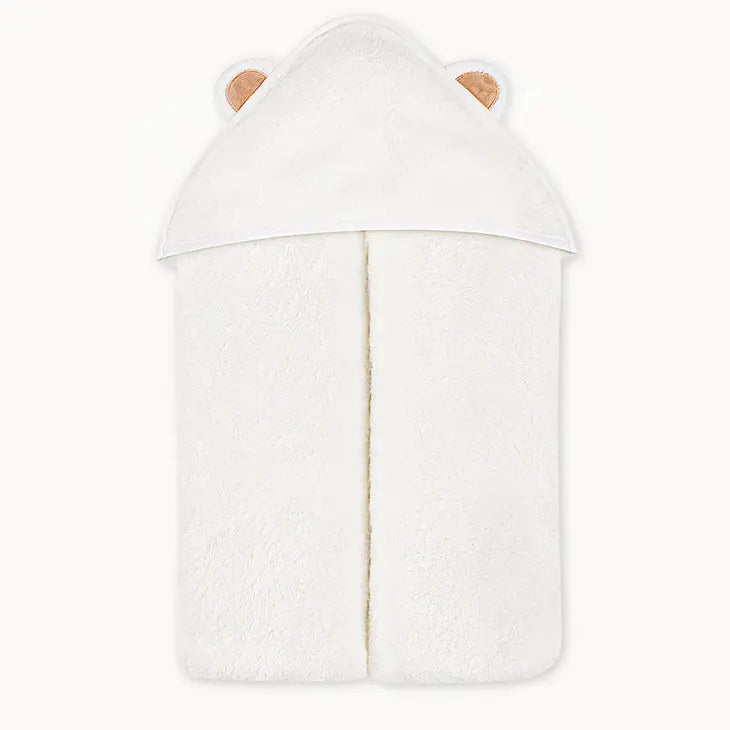 Bamboo Baby Bath Hooded Towel in White