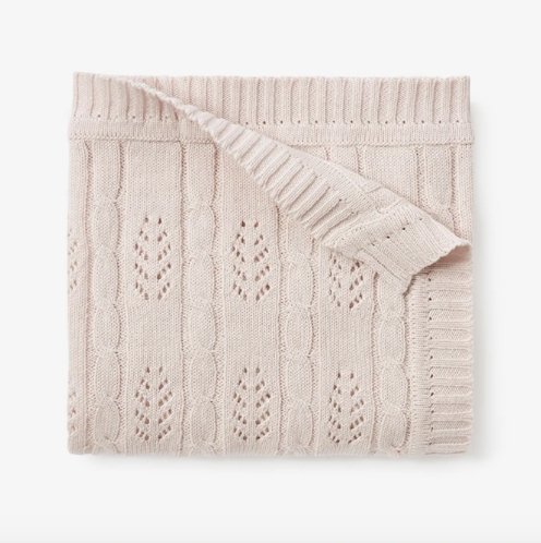 Elegant Baby Cotton Leaf Knit Blanket - Tadpole