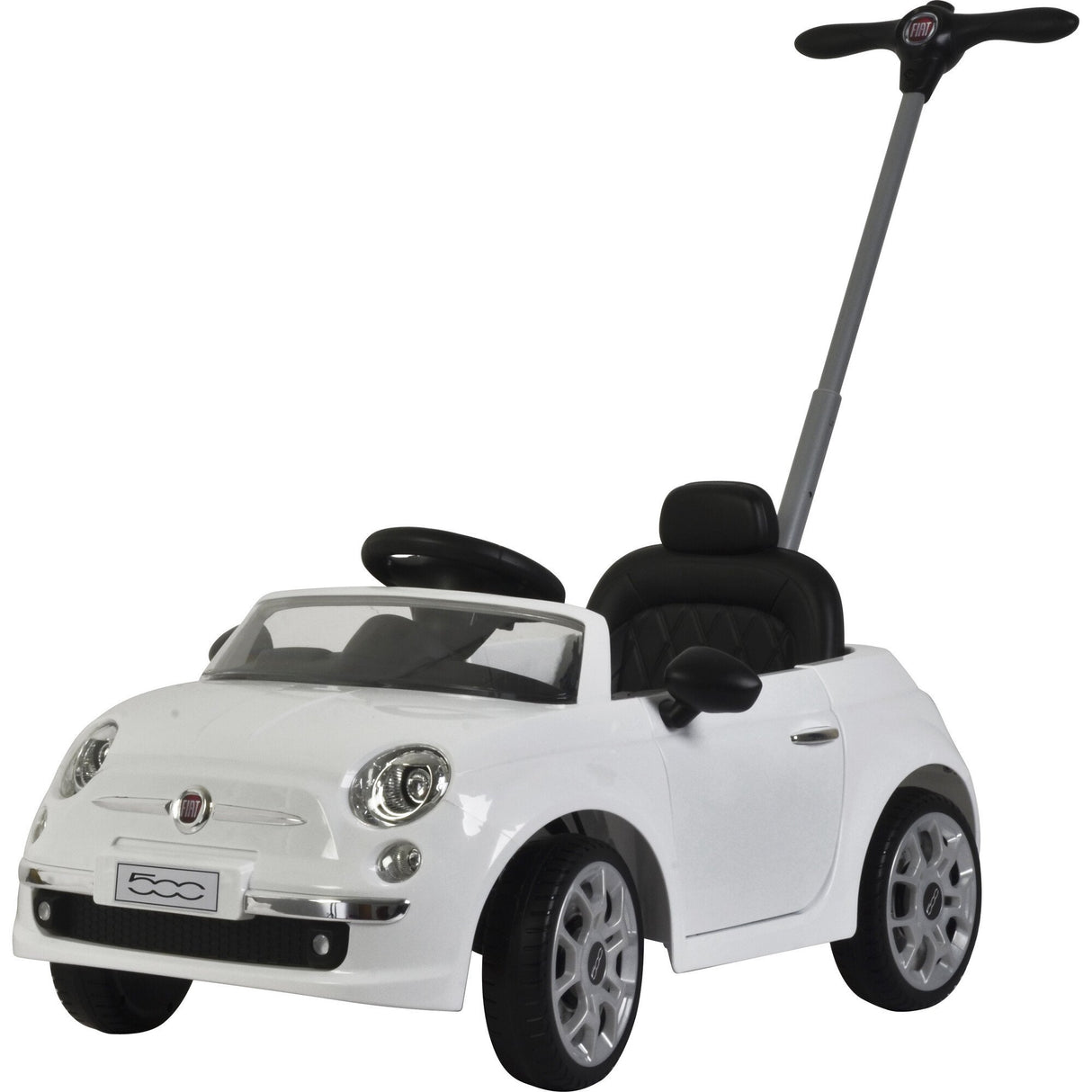 Fiat 500 Push Car, White - Tadpole