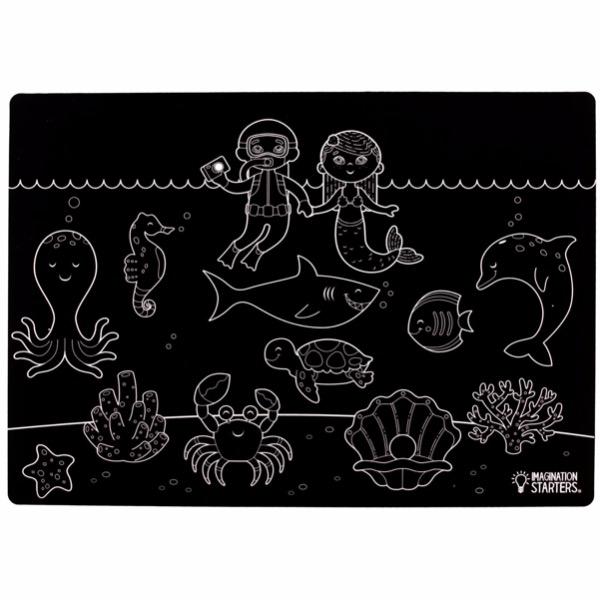 Imagination Starters Chalkboard Animals Placemat - Set of 4 - Tadpole
