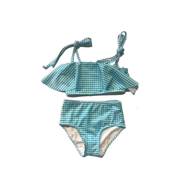 Kidpole Girls Two-Piece Mint Gingham Bikini - Tadpole