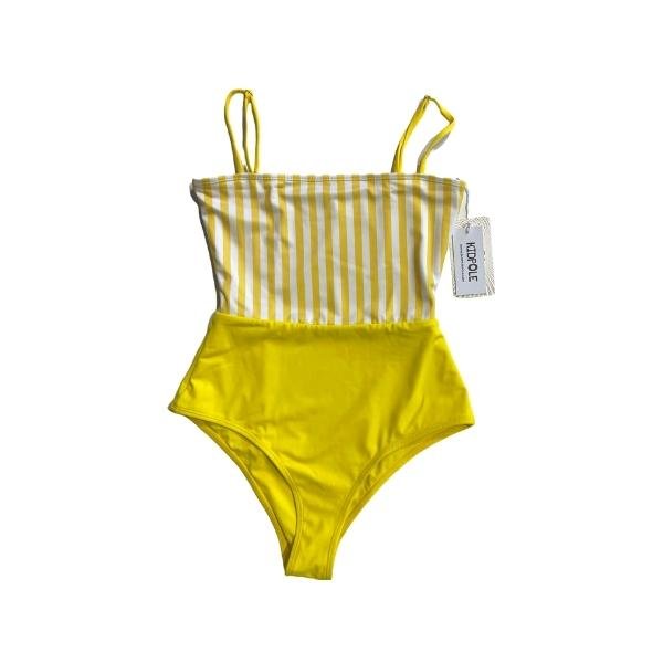 Kidpole Women's One-Piece Lemon Stripes Swimsuit - Tadpole