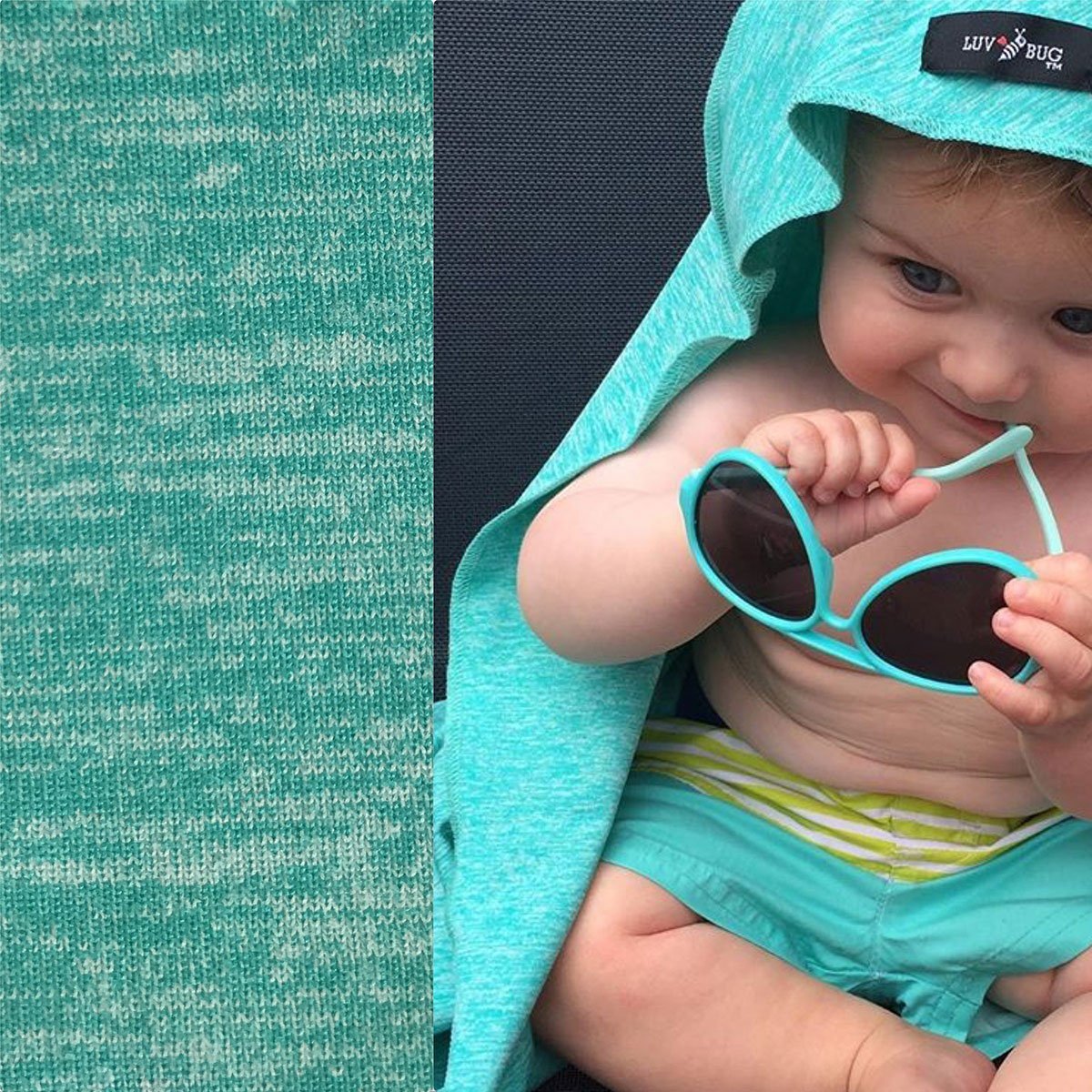Luv Bug UPF 50+ Sunscreen Towel with Hood - Tadpole