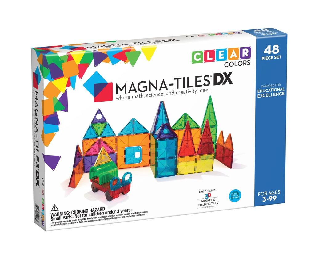 Magna-Tiles Clear Colors 48-piece Deluxe Set - Tadpole