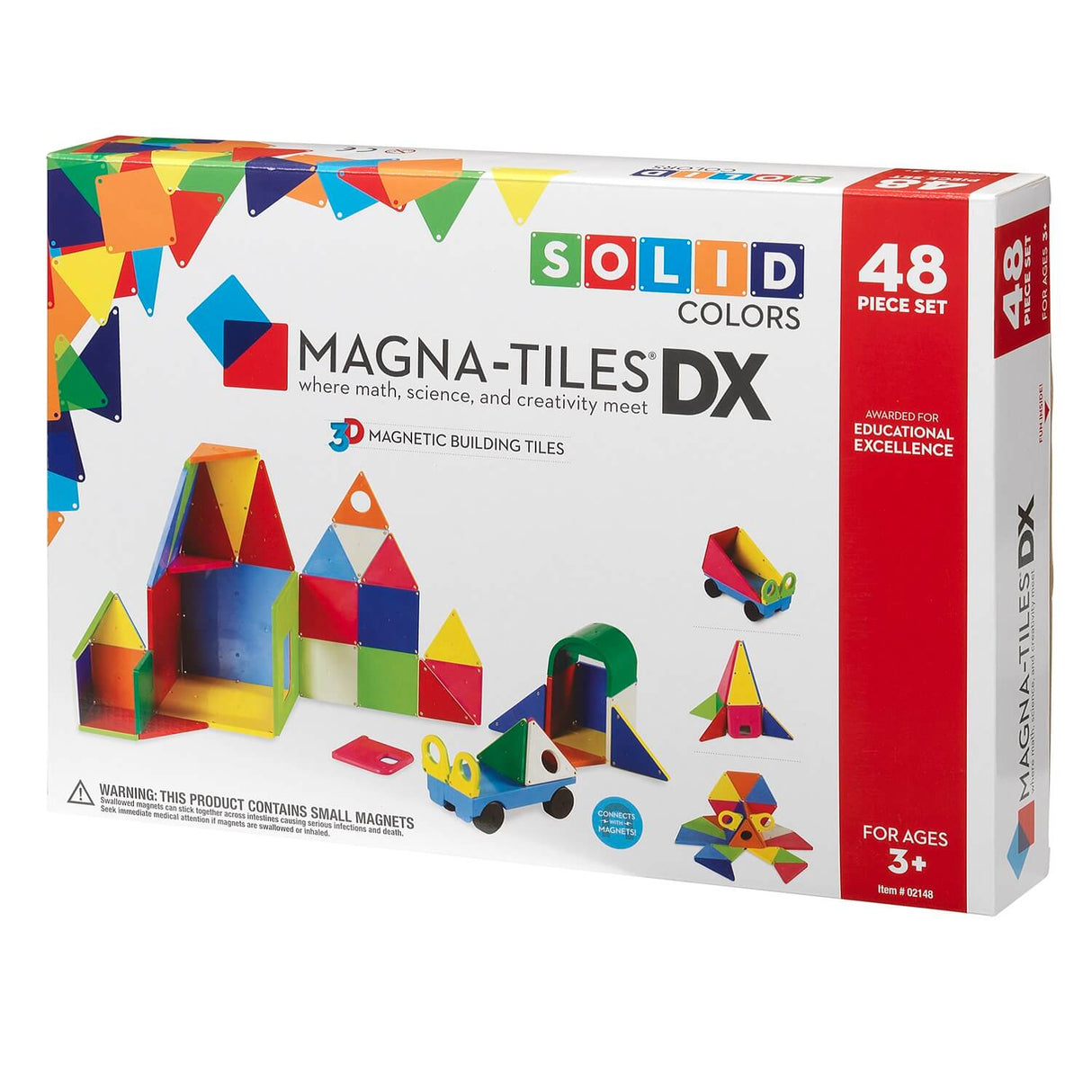 Magna-Tiles Solid Colors 48-Piece Deluxe Set - Tadpole