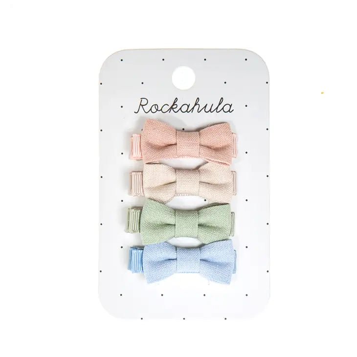 Meadow Linen Bow Clips - Tadpole