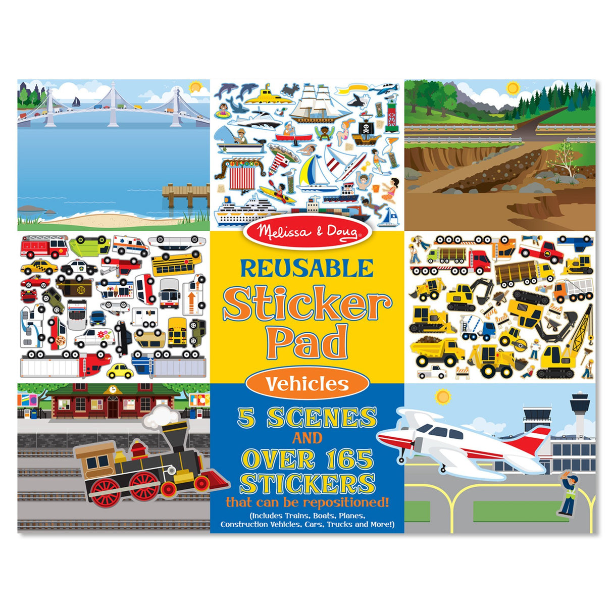 Melissa & Doug Reusable Sticker Pad Vehicles - Tadpole