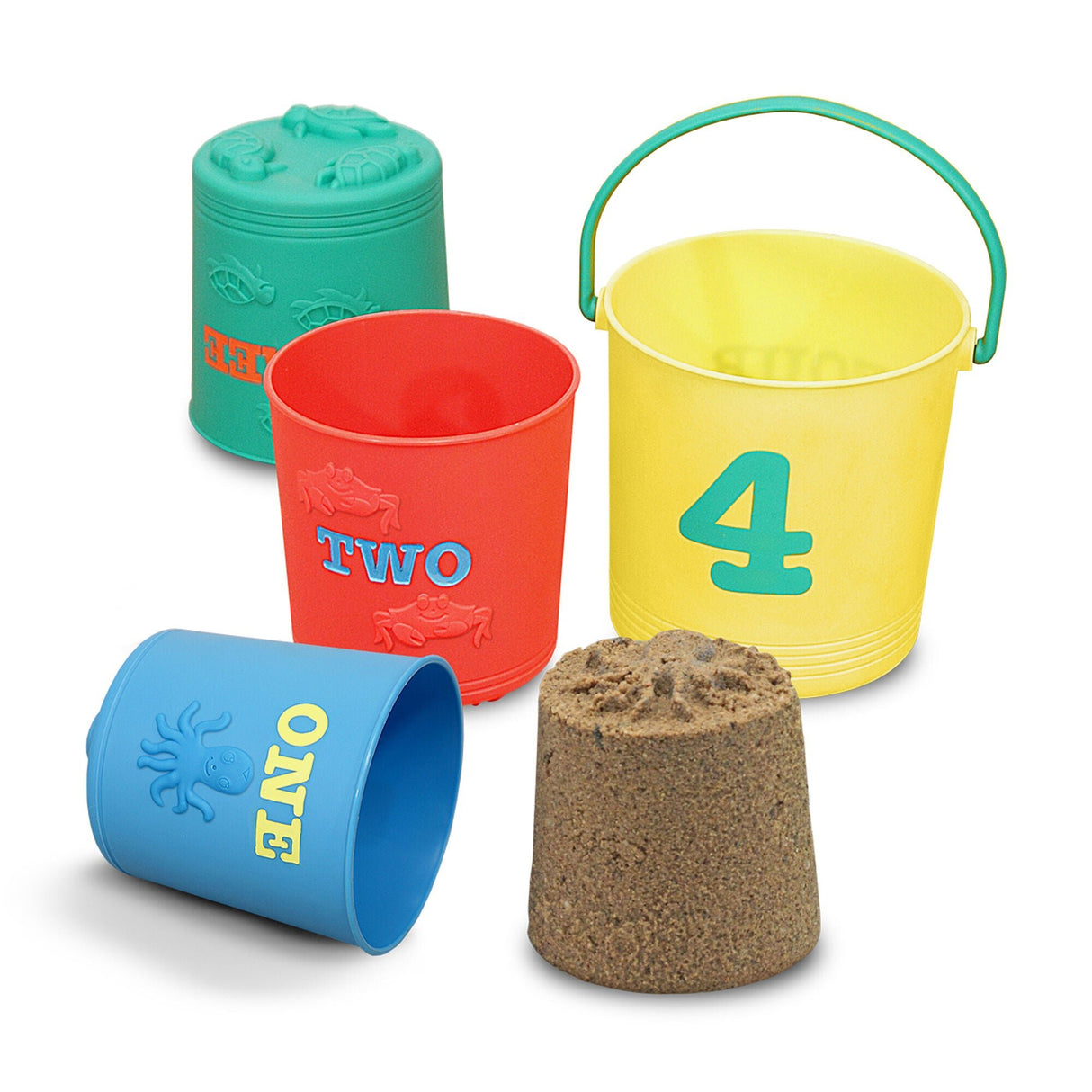 Melissa & Doug Seaside Sidekicks Nesting Pails Sand Toys - Tadpole