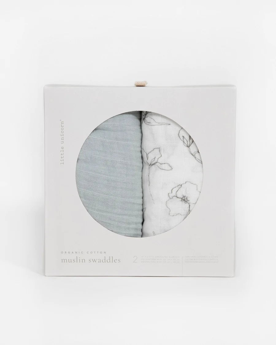 Organic Cotton Muslin Swaddle Blanket Set - Tadpole