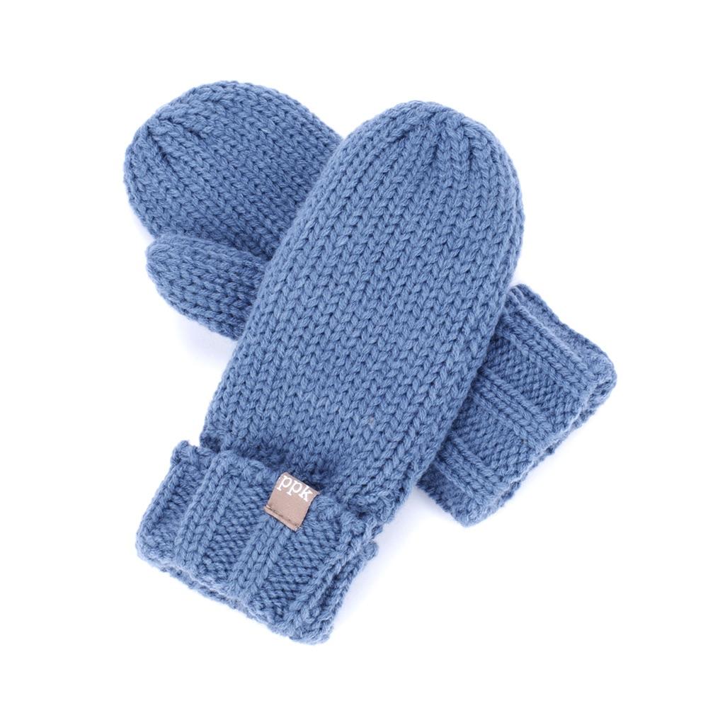 Peppercorn Kids Fleece Lined Mittens Blue - Tadpole