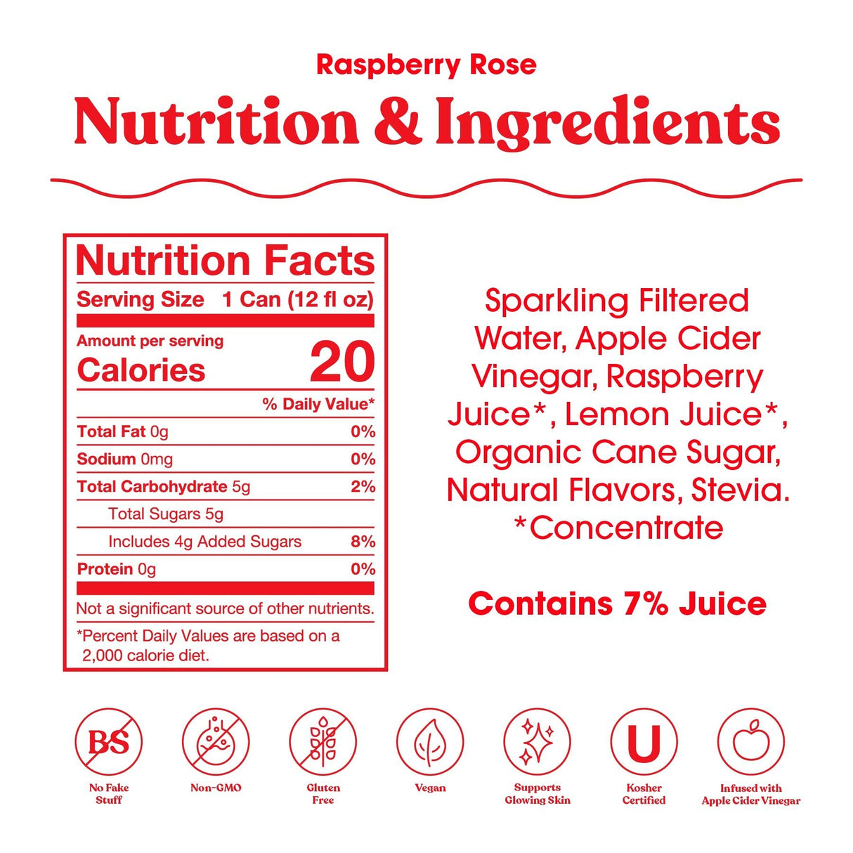 poppi, Raspberry Rose, A Healthy Sparkling Prebiotic Soda - Tadpole