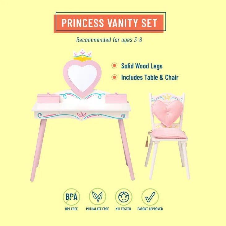 Princess Vanity Table & Chair Set - White - Tadpole