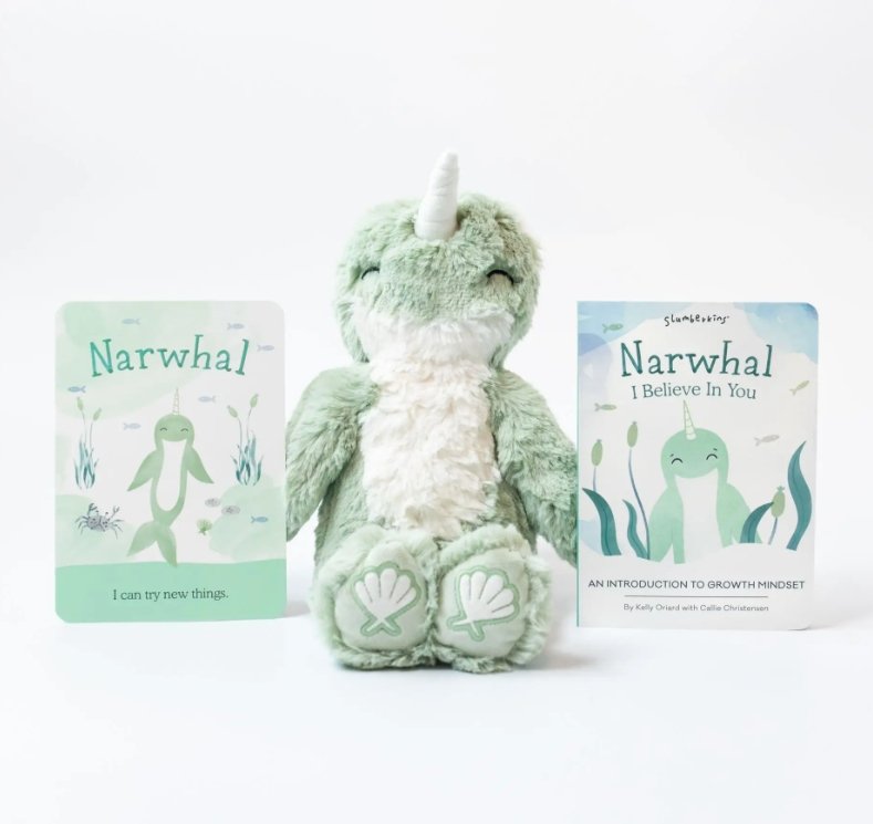 Slumberkins Sea Foam Narwhal Kin - Growth Mindset - Tadpole