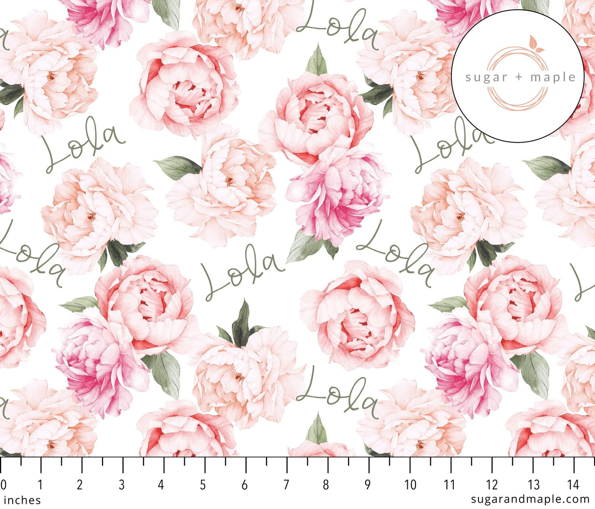 Sugar + Maple Large Blanket & Hat Set - Peach Peony Blooms - Tadpole