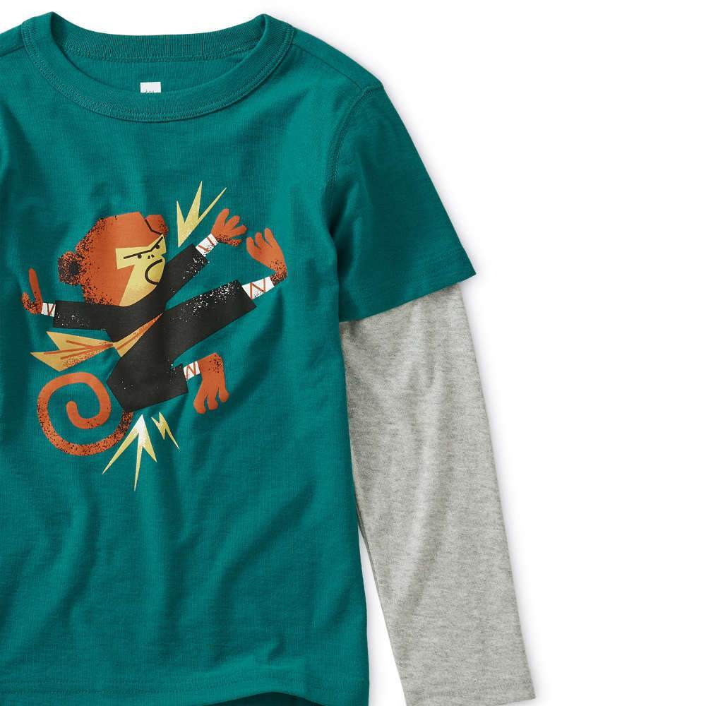 Tea Collection Monkey Layered Graphic Tee - Tadpole