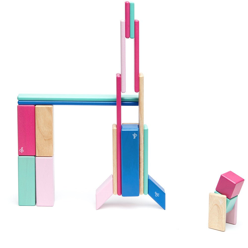Tegu 24-Piece Magnetic Block Set - Blossom - Tadpole