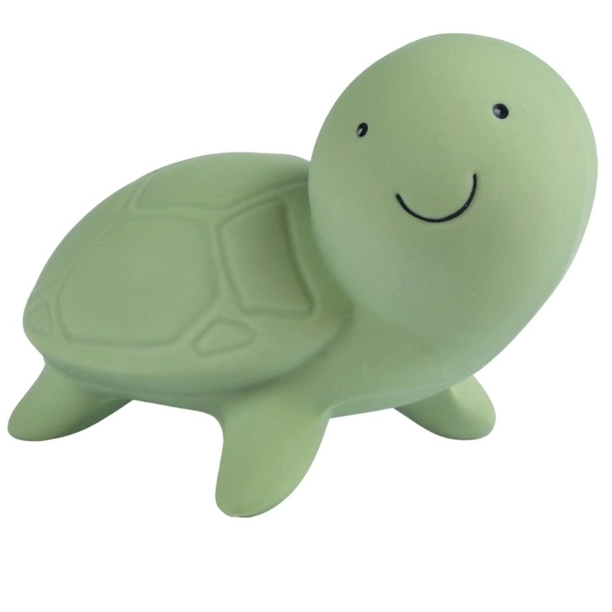 Turtle - Natural Organic Rubber Teether, Rattle & Bath Toy - Tadpole