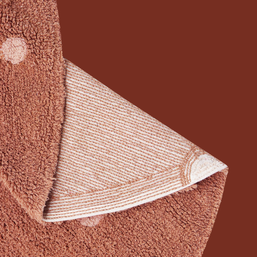 Washable rug Round Dot  Chestnut