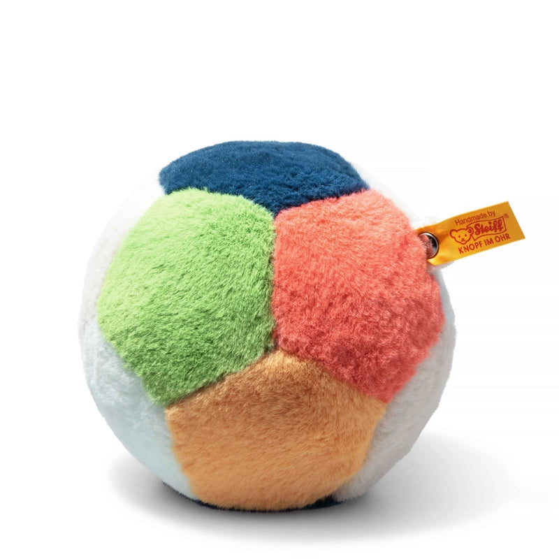 Multicolored Plush Ball with Rattle for Babies